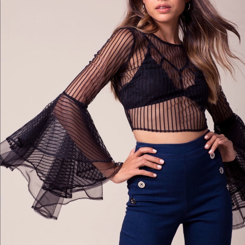 Fashion nova Bell Sleeve Crop Blouse